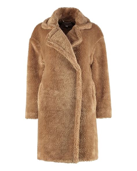 michael kors teddy bear coat black|Oversized Shearling Teddy Coat .